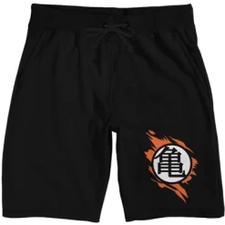Dragon Ball Z Master Roshi Kanji Symbol Men's Black Sleep Pajama Shorts -Cozy Nights Sales Store GUEST 70238d6a cccb 43cb bfa4 df9a7f61aa63