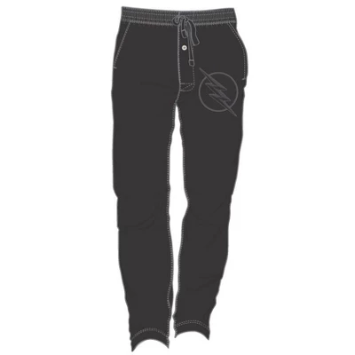 DC COMICS Flash Gray Superhero Logo Men's Black Sleep Pajama Pants 1 DC COMICS Flash Gray Superhero Logo Men's Black Sleep Pajama Pants
