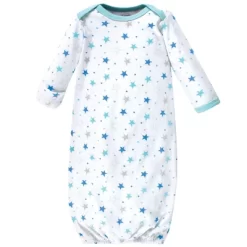 Luvable Friends Baby Boy Cotton Long-Sleeve Gowns 3pk, Boy Elephant Stars