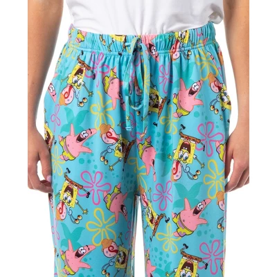 SpongeBob SquarePants Women's Patrick Gary Tossed Print Sleep Pajama Pants Turquoise 2 SpongeBob SquarePants Women's Patrick Gary Tossed Print Sleep Pajama Pants Turquoise - Image 2