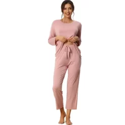 Cheibear Women's Loose Soft Sleepwear Long Sleeve Shirt And Wide-leg Sleep Pants 2 Pcs Modal Pajama Sets -Cozy Nights Sales Store GUEST 726c3185 94d8 4334 9b4c 7bd9ec38cb0c