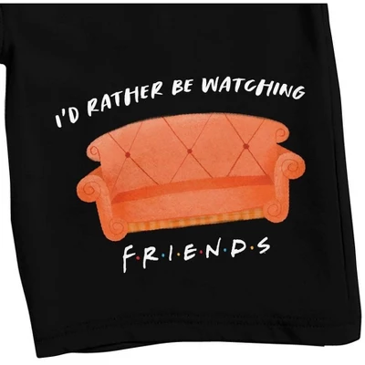 Friends TV I'd Rather Be Watching Friends Men's Black Sleep Pajama Shorts 1 Friends TV I'd Rather Be Watching Friends Men's Black Sleep Pajama Shorts