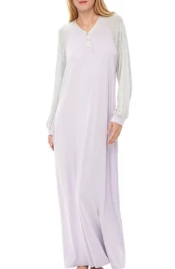 Women's Soft Knit Nightgown, Full Length Long Henley Night Shirt Pajama Top With Pockets -Cozy Nights Sales Store GUEST 737f6b47 0d53 4583 a546 ff382e16e283