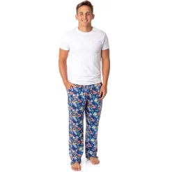 Disney Mens' Cars Movie Film Icons Characters Sleep Pajama Pants Blue