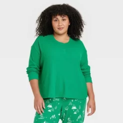 Women's Matching Family Thermal Pajama Top - Wondershop™ Green -Cozy Nights Sales Store GUEST 740d2542 afe6 4eb2 bad4 e16572b2af35