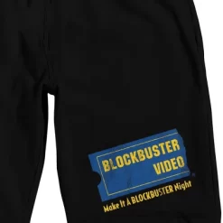 Blockbuster Text And Logo Men's Black Sleep Pajama Shorts