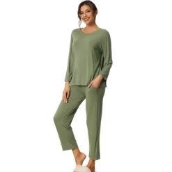 Cheibear Women's Loose Soft Sleepwear Long Sleeve Shirt And Wide-leg Sleep Pants 2 Pcs Modal Pajama Sets -Cozy Nights Sales Store GUEST 753e3b27 48a0 47a8 bff6 e1b3d01a95eb