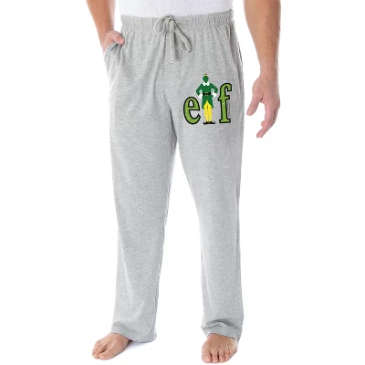 Elf The Movie Men's Holiday Film Logo Loungewear Sleep Bottoms Pajama Pants Heather Grey 3 Elf The Movie Men's Holiday Film Logo Loungewear Sleep Bottoms Pajama Pants Heather Grey - Image 3
