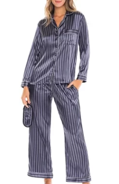 Women's Classic Satin Pajamas Lounge Set, Long Sleeve Top And Pants With Pockets, Silk Like PJs With Matching Sleep Mask -Cozy Nights Sales Store GUEST 75cd734c f8df 43ba 8adb 54c2088f6c3a