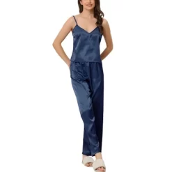 Cheibear Women's Pajama Party Satin Silky Summer Camisole Cami Pants Sets -Cozy Nights Sales Store GUEST 78c1af64 8ca8 4fe2 8163 1312a0f11b4c