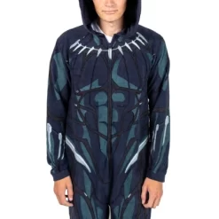 Marvel Black Panther Men's Hooded Union Suit With Leg Hem