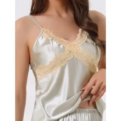 Cheibear Womens Silky Lace Camisole With Pants Loungewear Pajama Sets 2 Pcs 9 Cheibear Womens Silky Lace Camisole With Pants Loungewear Pajama Sets 2 Pcs -Cozy Nights Sales Store GUEST 7a95ce30 a19c 4db7 8840 63f0530076b8