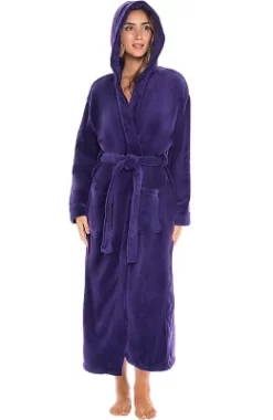 Women's Classic Winter Robe, Hooded Cozy Plush Fleece Bathrobe -Cozy Nights Sales Store GUEST 7b5cb0a4 85b6 49ed 9e94 5ec903482539