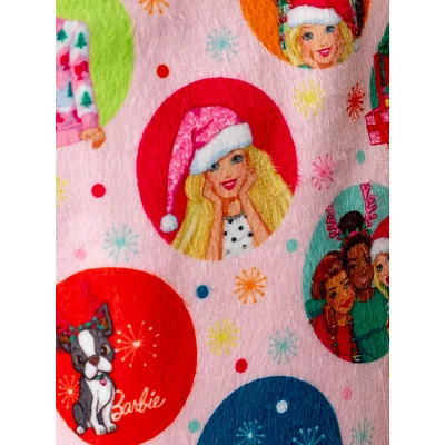 Barbie Girls' Christmas Santa Characters Tis The Season Sleep Pajama Set Pink 3 Barbie Girls' Christmas Santa Characters Tis The Season Sleep Pajama Set Pink - Image 3