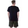 DC Comics Mens' Batman Logo Short Sleeve Shirt Pajama Short Set Black