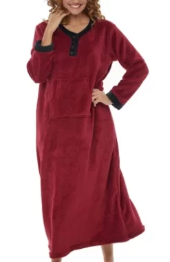 Women's Soft Warm Fleece Nightgown, Long Kaftan With Pockets For Winter -Cozy Nights Sales Store GUEST 7c4207db 5f58 4f97 9135 6b6e974f42e3