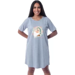 Disney Womens' Snow White And The Seven Dwarfs Sleepy Nightgown Pajama Grey -Cozy Nights Sales Store GUEST 7d968469 f318 45a6 8bee aa2116d18118