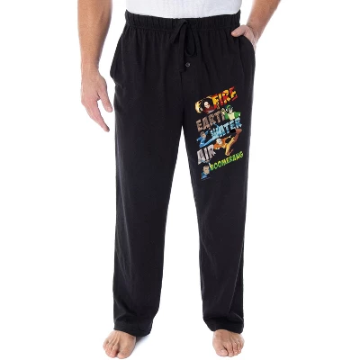 Avatar The Last Airbender Men's Air Fire Earth Water Boomerang Pajama Pants Black 3 Avatar The Last Airbender Men's Air Fire Earth Water Boomerang Pajama Pants Black - Image 3
