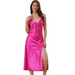 Cheibear Womens Satin Nightgowns Lingerie Strap Chemise Split Hem Silky Lounge Dress -Cozy Nights Sales Store GUEST 7fc0e140 9c48 4110 be7a 34bb774827d5