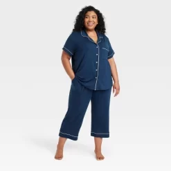 Women's Beautifully Soft Short Sleeve Notch Collar Top And Pants Pajama Set - Stars Above™ -Cozy Nights Sales Store GUEST 805da127 077a 4216 bfe6 1614408d351a