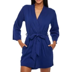 Women's Soft Cotton Knit Jersey Lounge Robe With Pockets, Short Bathrobe -Cozy Nights Sales Store GUEST 80961499 5880 4793 be77 5dbbeb6ffdf0