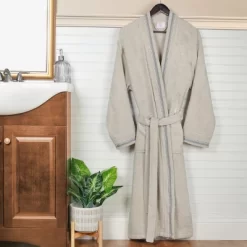 All-Season Unisex Cotton Terry Lounge Bathrobe With Embroidery By Blue Nile Mills -Cozy Nights Sales Store GUEST 82de30f3 5cb6 49d5 a37e ef3ad9ba64e1