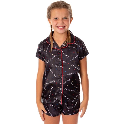 Friends TV Show Girls' TV Series Logo 3 Piece Pajama Shortie Lounge Set 4 Friends TV Show Girls' TV Series Logo 3 Piece Pajama Shortie Lounge Set - Image 4