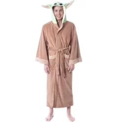 Star Wars The Mandalorian Grogu Baby Yoda Costume Adult Robe Hooded Bathrobe Brown -Cozy Nights Sales Store GUEST 845b3216 f5ac 444a a4d2 4e434eafdecd