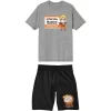 Naruto Shippuden Ichiraku Ramen Chibi Character Men's Graphic T-shirt & Sleep Short Set
