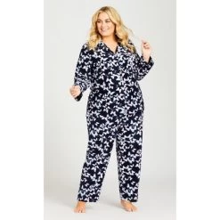 Women's Plus Size Butterfly Fleece Sleep Pant - Navy | AVENUE -Cozy Nights Sales Store GUEST 85c6c2fa 9daa 4e29 8443 33f32202be4d