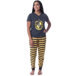 Harry Potter Womens' Hogwarts House Crest Jogger Pajama Set-All Houses -Cozy Nights Sales Store GUEST 86370d65 adb3 4848 a2fa 5bdff51d8684