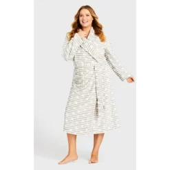 Women's Plus Size Snowflake Robe - Gray | AVENUE -Cozy Nights Sales Store GUEST 86adf829 5aac 4af0 ab63 554f1ae85a0a
