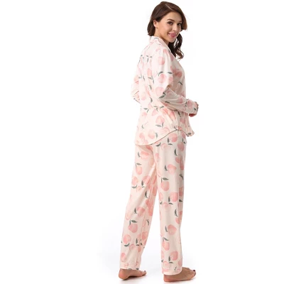 Cheibear Women's Sleepwear Loungewear Cute Print With Pants Soft Long Sleeve Pajama Set 3 Cheibear Women's Sleepwear Loungewear Cute Print With Pants Soft Long Sleeve Pajama Set - Image 3
