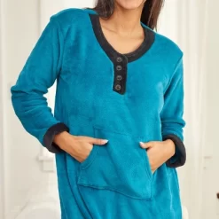 Women's Soft Warm Fleece Nightgown, Long Kaftan With Pockets For Winter -Cozy Nights Sales Store GUEST 87a916ee dc9c 45b7 b970 e6d2535c8167