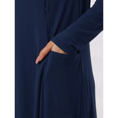 Cheibear Womens Casual Round Neck Maternity Long Sleeve Loungewear Dress With Pockets 4 Cheibear Womens Casual Round Neck Maternity Long Sleeve Loungewear Dress With Pockets - Image 4