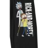 Rick And Morty Characters And Logo Men's Black Sleep Pajama Pants