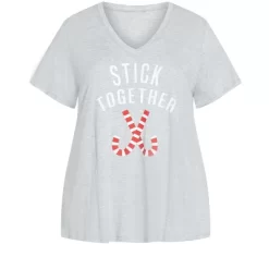 Women's Plus Size Stick Together Sleep Set - Gray | AVENUE -Cozy Nights Sales Store GUEST 892a1174 97e7 45f9 89e9 47e78a272e66