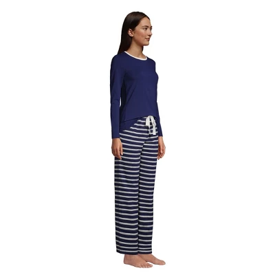 Lands' End Women's Tall Knit Pajama Set Long Sleeve T-Shirt And Pants 2 Lands' End Women's Tall Knit Pajama Set Long Sleeve T-Shirt And Pants - Image 2