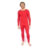 Leveret Mens Two Piece Classic Solid Color Thermal Pajamas