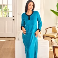 Women's Soft Warm Fleece Nightgown, Long Kaftan With Pockets For Winter -Cozy Nights Sales Store GUEST 89f26e64 274f 4f97 ad48 2804a9010148