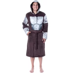 Star Wars Adult The Mandalorian Costume Fleece Robe Bathrobe For Men Women Brown -Cozy Nights Sales Store GUEST 8a1e48e7 8f6b 4cb1 b6eb 89bf5f007c12