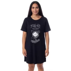 Harry Potter Womens' The Marauder's Map Mischief Managed Nightgown Pajama Black -Cozy Nights Sales Store GUEST 8b0fc89d 9d01 4537 98dc ce4a0f2c08d4