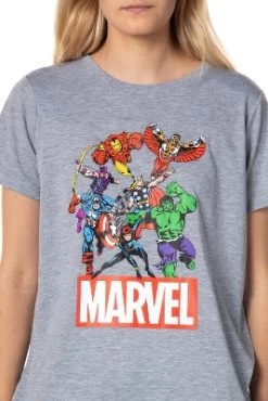 Marvel Womens' Classic Comic The Avengers Characters Pajama Set Shorts Grey -Cozy Nights Sales Store GUEST 8b7181dd 630c 4374 b53a d2f79d018a29