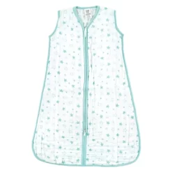 Luvable Friends Baby Sleeveless Muslin Cotton Sleeping Bag, Sack, Blanket, Stars Muslin