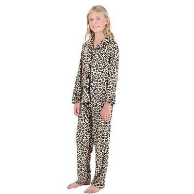 Sleep On It Girls 2-Piece Velour Coat Pajama Set - Cheetah 2 Sleep On It Girls 2-Piece Velour Coat Pajama Set - Cheetah - Image 2