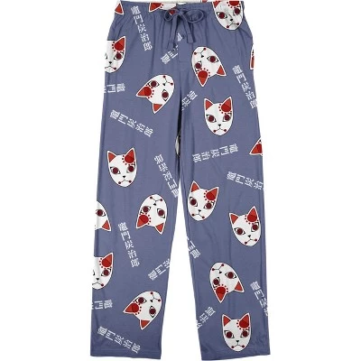 Demon Slayer Tanjiro Fox Mask Men's Blue Fog Sleep Pajama Pants 4 Demon Slayer Tanjiro Fox Mask Men's Blue Fog Sleep Pajama Pants - Image 4