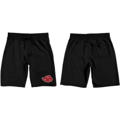 Naruto Shippuden Akatsuki Red Cloud Symbol Men's Black Sleep Pajama Shorts -Cozy Nights Sales Store GUEST 8c431a17 a3c6 46fb baee efb7f08dd2db