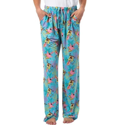 SpongeBob SquarePants Women's Patrick Gary Tossed Print Sleep Pajama Pants Turquoise 4 SpongeBob SquarePants Women's Patrick Gary Tossed Print Sleep Pajama Pants Turquoise - Image 4