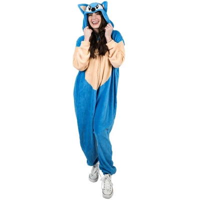 Sonic The Hedgehog Sonic Adult Hooded Kigurumi Union Suit 5 Sonic The Hedgehog Sonic Adult Hooded Kigurumi Union Suit - Image 5