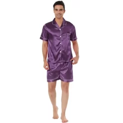Lars Amadeus Men's Short Sleeve Top And Pants Summer Satin Pajama Sets -Cozy Nights Sales Store GUEST 8f62ea56 1406 4125 9ac8 28cff63bf49d